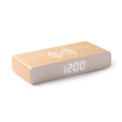 Stamina Icarus wood wireless charger in beige, ready for logo printing