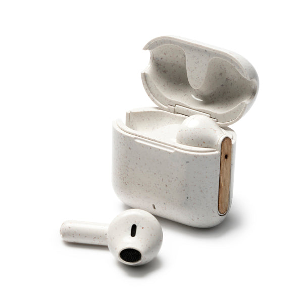 Stamina Kuasi wheat fibre and bamboo earbuds, ready for logo printing