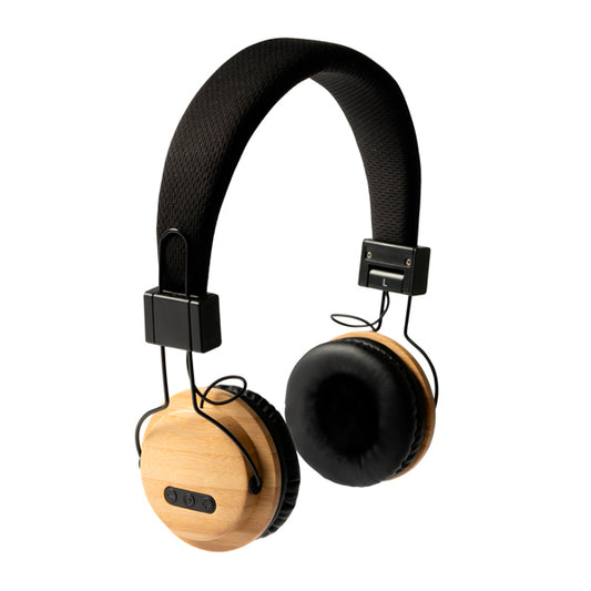 Stamina Tango bamboo and RPET fabric headphones, ready for laser engraving