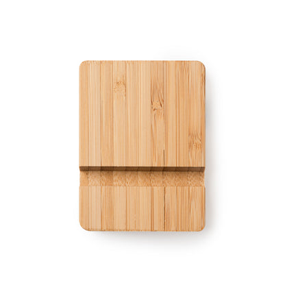 Stamina Antix bamboo phone stand in beige, ready for laser engraving
