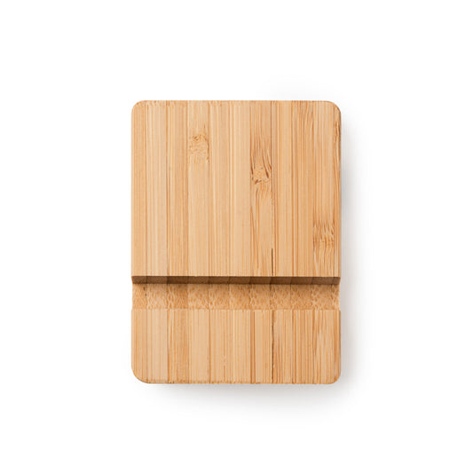 Stamina Antix bamboo phone stand in beige, ready for laser engraving