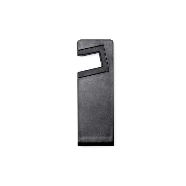 Stamina Kunir foldable mobile phone stand in black, ready for logo printing