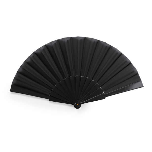Stamina Albero hand fan with plastic ribs in black, ready for logo printing