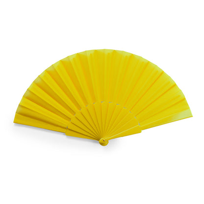 Stamina Albero hand fan with plastic ribs in yellow, ready for logo printing