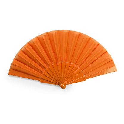 Stamina Albero hand fan with plastic ribs in orange, ready for logo printing