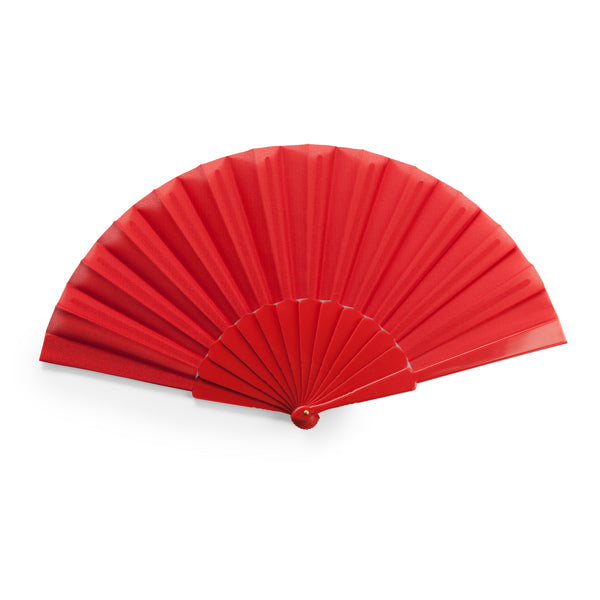 Stamina Albero hand fan with plastic ribs in red, ready for logo printing