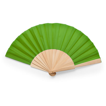 Stamina Calesa hand fan with wooden ribs in oasis green, ready for logo printing