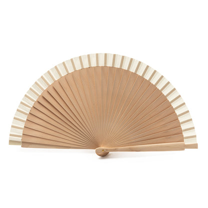 Stamina Zante hand fan with wooden ribs and cotton fabric, ready for logo printing