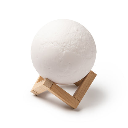 Stamina Moon wood Bluetooth speaker in white, ready for laser engraving