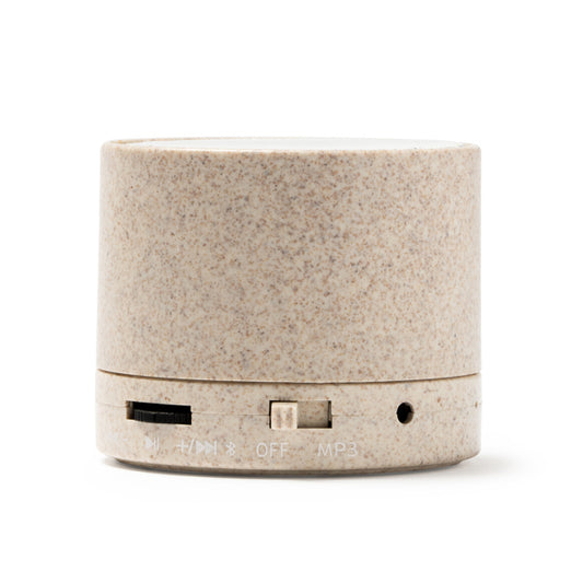 Stamina Kumber wheat fibre Bluetooth speaker in beige, ready for logo printing