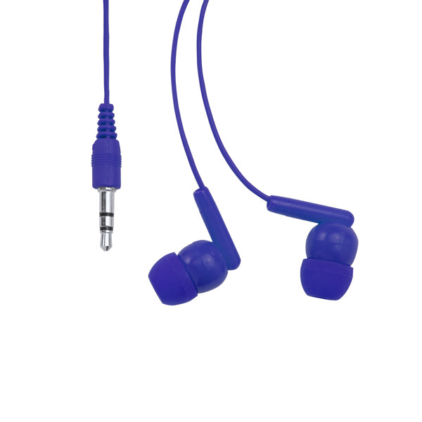 Stamina Punk a transparent PVC headset in royal blue, ready for logo printing