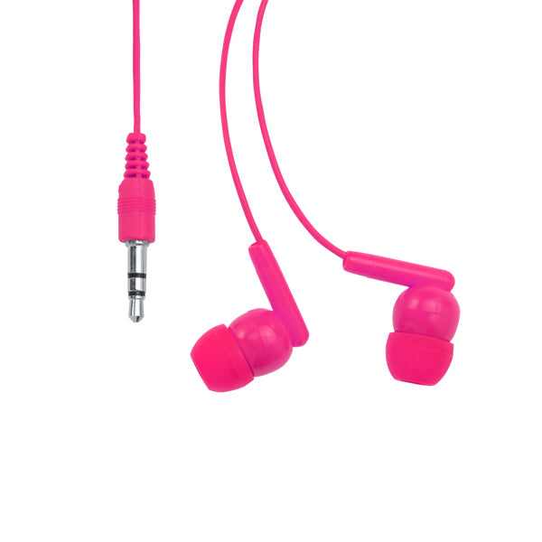 Stamina Punk a transparent PVC headset in fuchsia, ready for logo printing