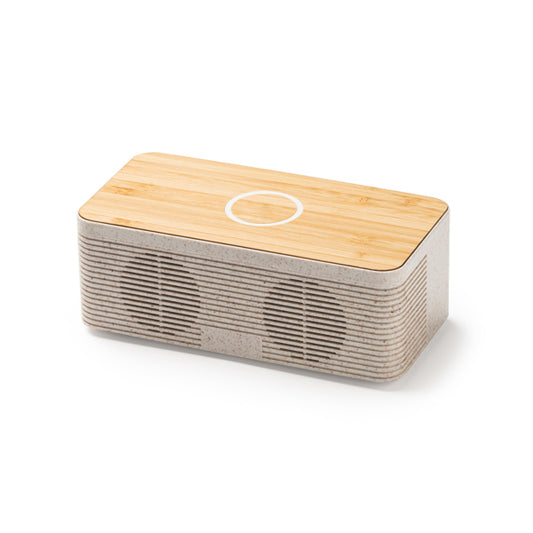 Stamina Zatox wheat fibre and natural Bluetooth speaker, ready for laser engraving