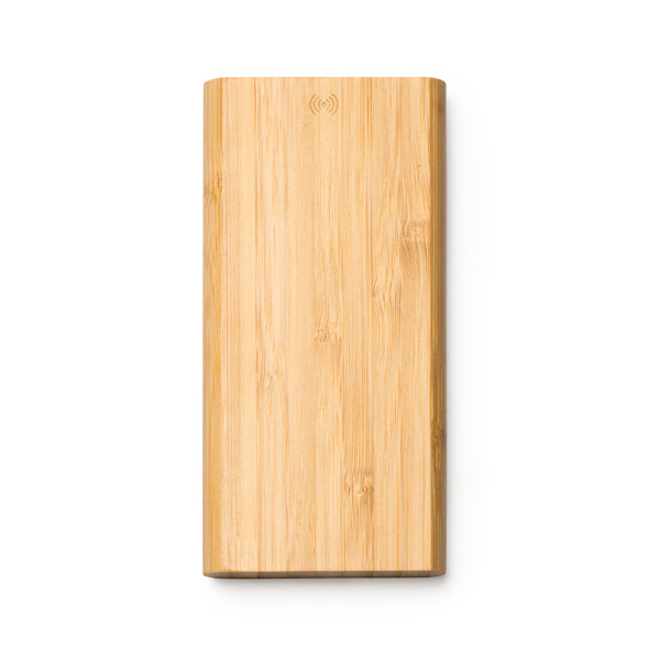 Stamina Misty natural bamboo power bank 6000 mAh in beige, ready for logo printing