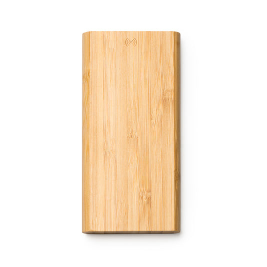Stamina Misty natural bamboo power bank 6000 mAh in beige, ready for logo printing