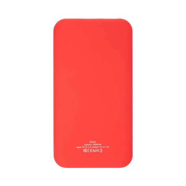 Stamina Robbie aBS power bank 10000 mAh in red/white, ready for logo printing