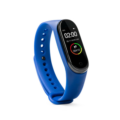 Stamina Draco activity tracker with a TPU body in royal blue, ready for laser engraving