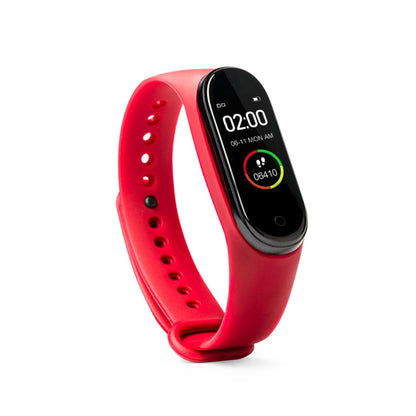 Stamina Draco activity tracker with a TPU body in red, ready for laser engraving