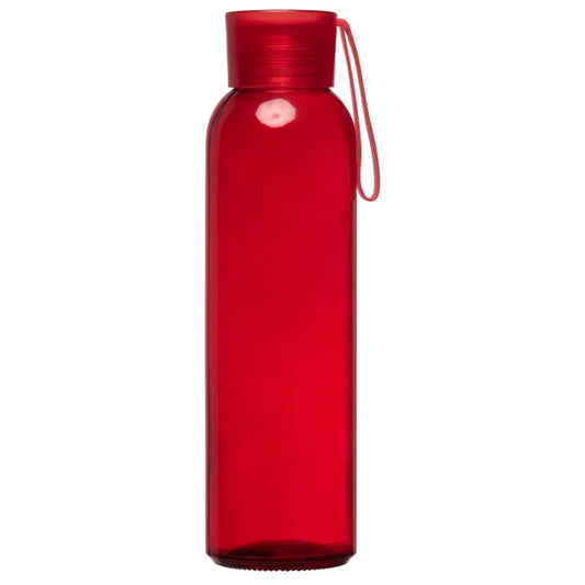 Solstra Essentials Glass Silicone-Strap Bottle promotional bottle in red printed with your company logo