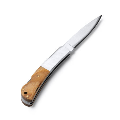 Stamina Vidur stainless steel and natural pocket knife, ready for laser engraving