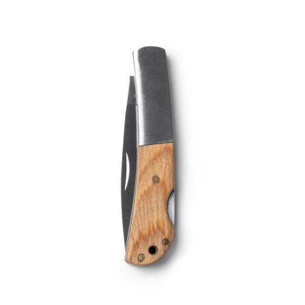 Stamina Vidur stainless steel and natural pocket knife in beige, ready for laser engraving