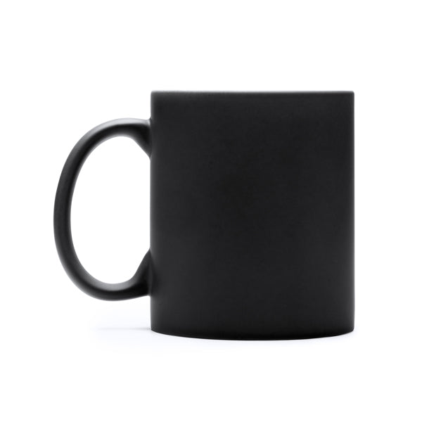 Stamina Walax promotional ceramic mug 350 ml in black, ready for laser engraving