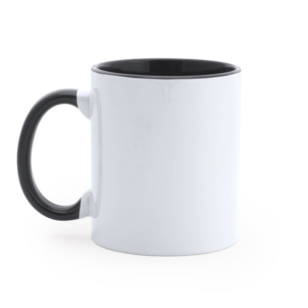 Stamina Mango special 350ml ceramic sublimation mug 350 ml in white/black, ready for logo printing