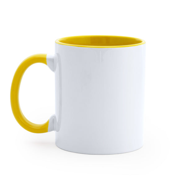 Stamina Mango special 350ml ceramic sublimation mug 350 ml in white/yellow, ready for logo printing