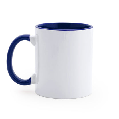 Stamina Mango special 350ml ceramic sublimation mug 350 ml in white/royal blue, ready for logo printing
