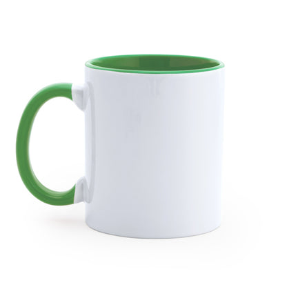 Stamina Mango special 350ml ceramic sublimation mug 350 ml in white/fern green, ready for logo printing