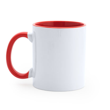 Stamina Mango special 350ml ceramic sublimation mug 350 ml in white/red, ready for logo printing