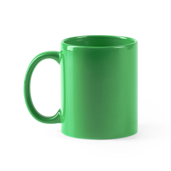 Stamina Papaya 370ml capacity ceramic mug 370 ml in fern green, ready for logo printing