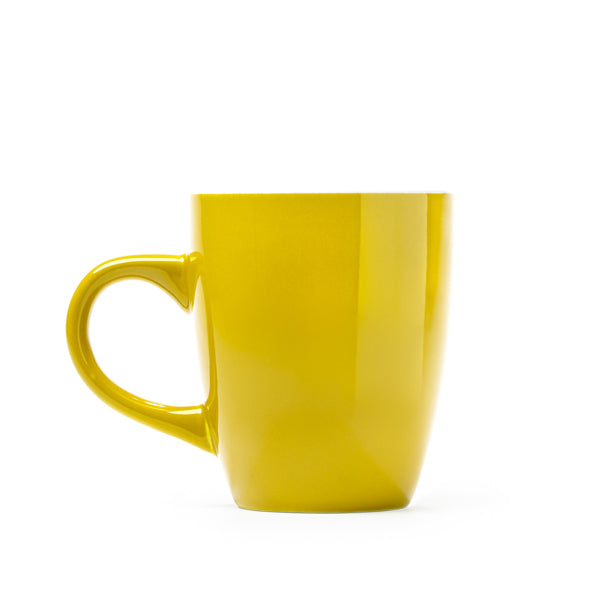Stamina Nolo colour enamel ceramic mug 300 ml in yellow, ready for logo printing