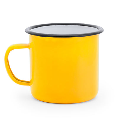 Stamina Anon metallic mug 360 ml in yellow/white, ready for laser engraving