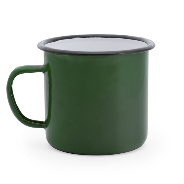 Stamina Anon metallic mug 360 ml in bottle green/white, ready for laser engraving