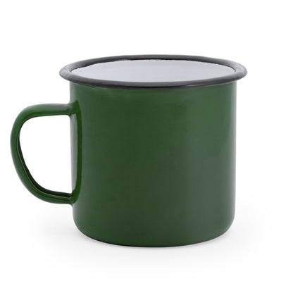 Stamina Anon metallic mug 360 ml in bottle green/white, ready for laser engraving