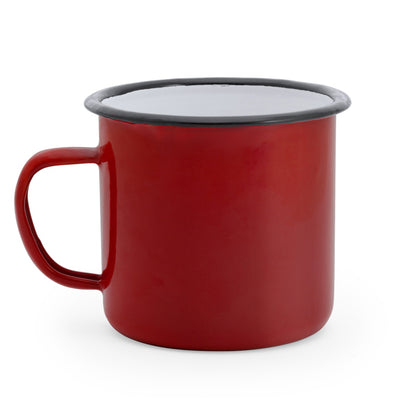 Stamina Anon metallic mug 360 ml in red/white, ready for laser engraving