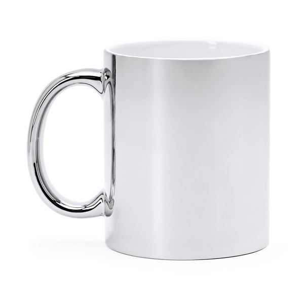 Stamina Zala 350ml ceramic mug 350 ml in silver, ready for laser engraving
