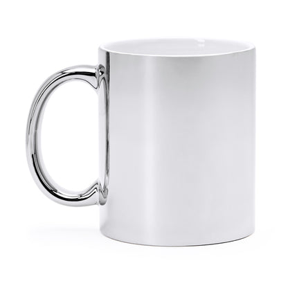 Stamina Zala 350ml ceramic mug 350 ml in silver, ready for laser engraving