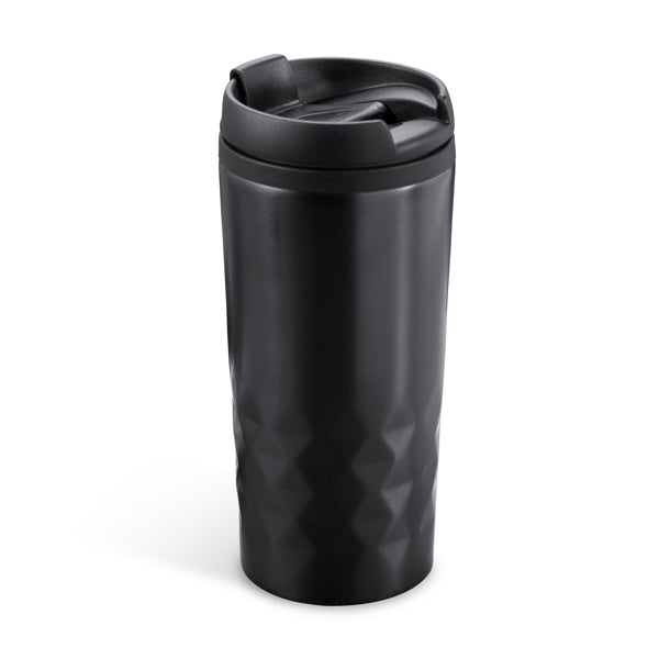Stamina Salak stainless steel mug 300 ml in black, ready for laser engraving