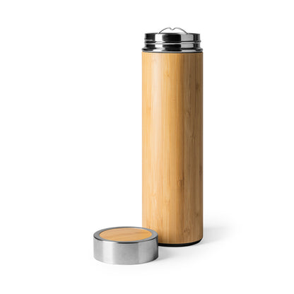 Stamina Kinata stainless steel and bamboo thermal cup 500 ml in beige, ready for laser engraving
