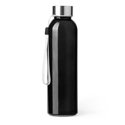 Stamina Alfe glass bottle 500 ml in black, ready for laser engraving