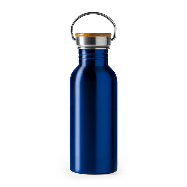 Stamina Boina stainless steel and bamboo bottle 650 ml in royal blue, ready for laser engraving