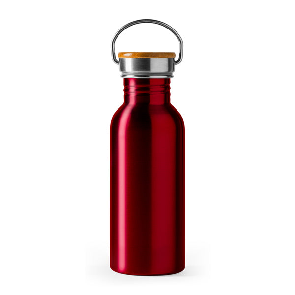 Stamina Boina stainless steel and bamboo bottle 650 ml in red, ready for laser engraving