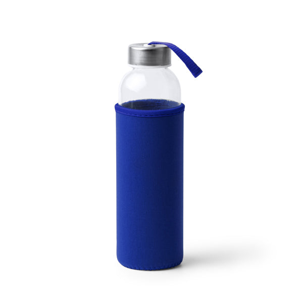 Stamina Camu glass bottle 500 ml in royal blue, ready for laser engraving
