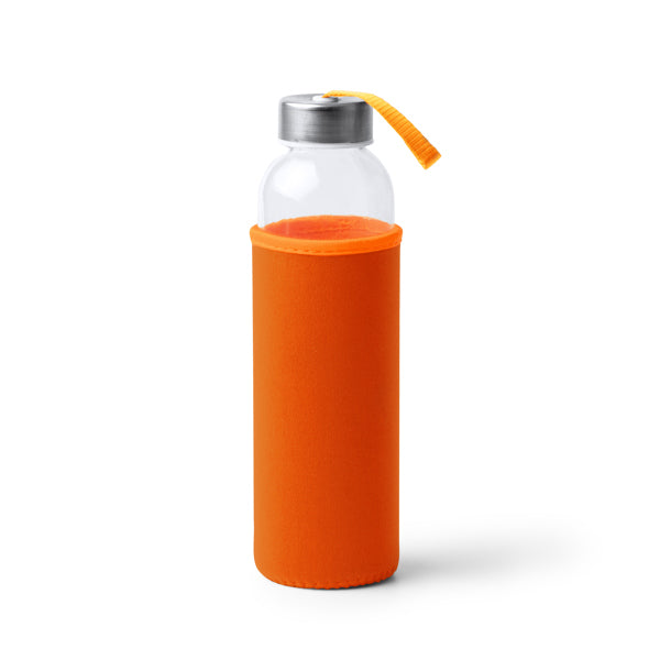 Stamina Camu glass bottle 500 ml in orange, ready for laser engraving