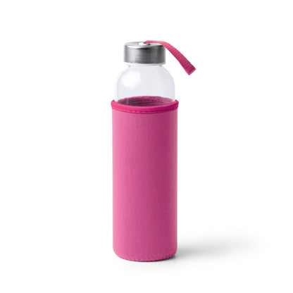 Stamina Camu glass bottle 500 ml in fuchsia, ready for laser engraving