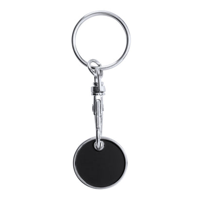 Stamina Tonic metal and enamel keyring in black, ready for logo printing