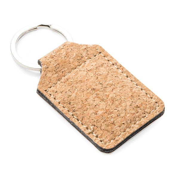 Stamina Hibis cork and metal keyring, ready for laser engraving