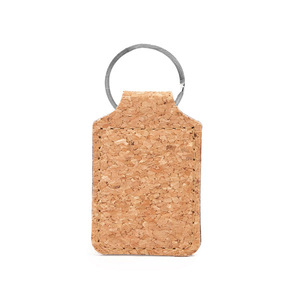 Stamina Hibis cork and metal keyring in rectangular, ready for laser engraving